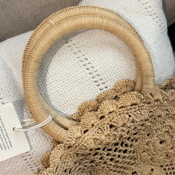 Sezane Zina Raffia Crochet Basket Bag - Picture 2 of 6